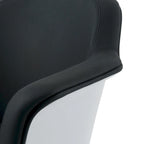 Fauteuil d'appoint moderne en cuir reconstitué | Accoudoirs inclinés | Piétement pivotant à base unique