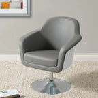 Fauteuil d'appoint moderne en cuir reconstitué | Accoudoirs inclinés | Piétement pivotant à base unique