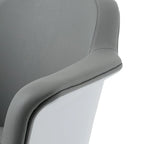 Fauteuil d'appoint moderne en cuir reconstitué | Accoudoirs inclinés | Piétement pivotant à base unique