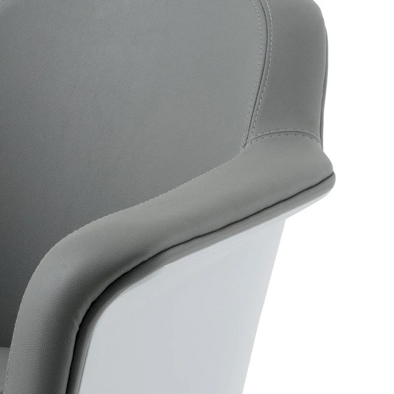 Fauteuil d'appoint moderne en cuir reconstitué | Accoudoirs inclinés | Piétement pivotant à base unique