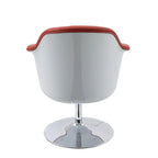 Fauteuil d'appoint moderne en cuir reconstitué | Accoudoirs inclinés | Piétement pivotant à base unique