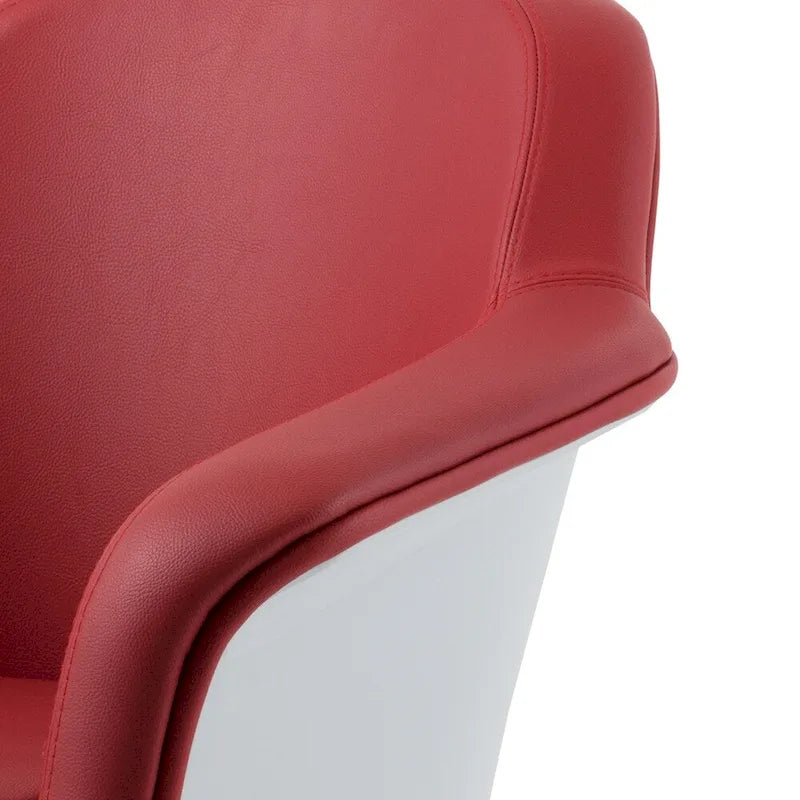 Fauteuil d'appoint moderne en cuir reconstitué | Accoudoirs inclinés | Piétement pivotant à base unique