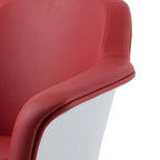 Fauteuil d'appoint moderne en cuir reconstitué | Accoudoirs inclinés | Piétement pivotant à base unique