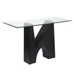 Console de table Noele moderne noire 48 pouces à plateau en verre par Furniture of America