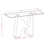 Console de table Noele moderne noire 48 pouces à plateau en verre par Furniture of America