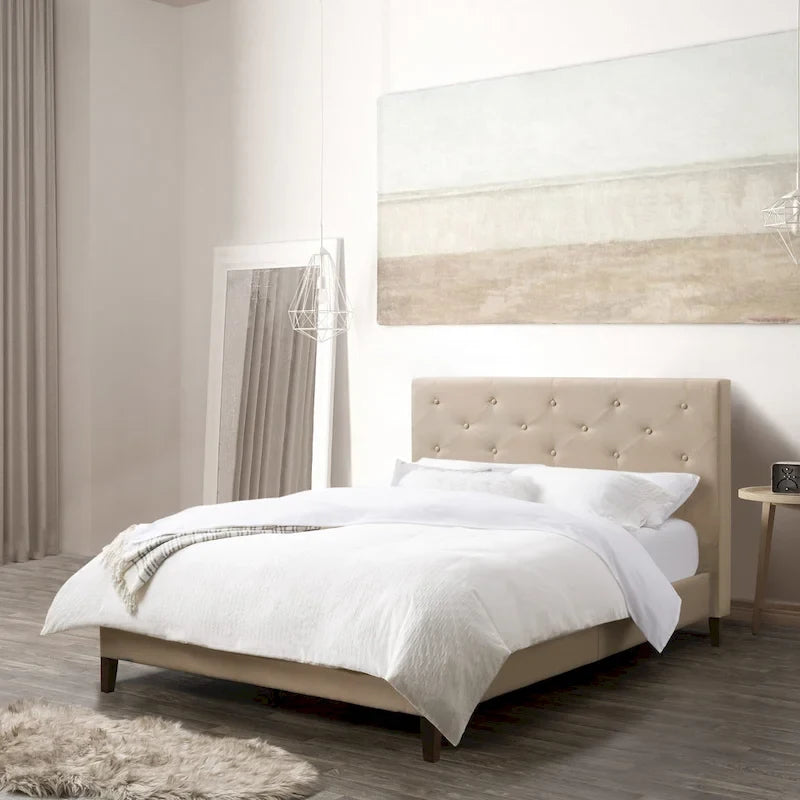 Nova Ridge Upholstered Button-Tufted Bed Frame, Full