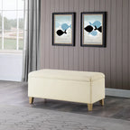 Banc de rangement HomePop en sherpa rembourré - Crème