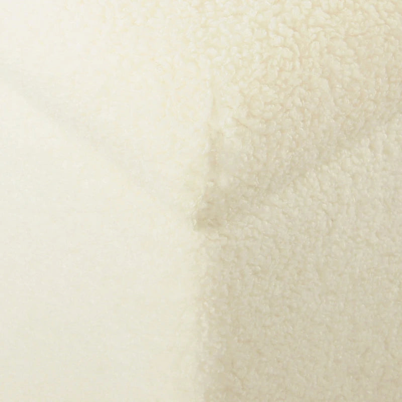 Banc de rangement HomePop en sherpa rembourré - Crème