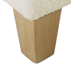 Banc de rangement HomePop en sherpa rembourré - Crème