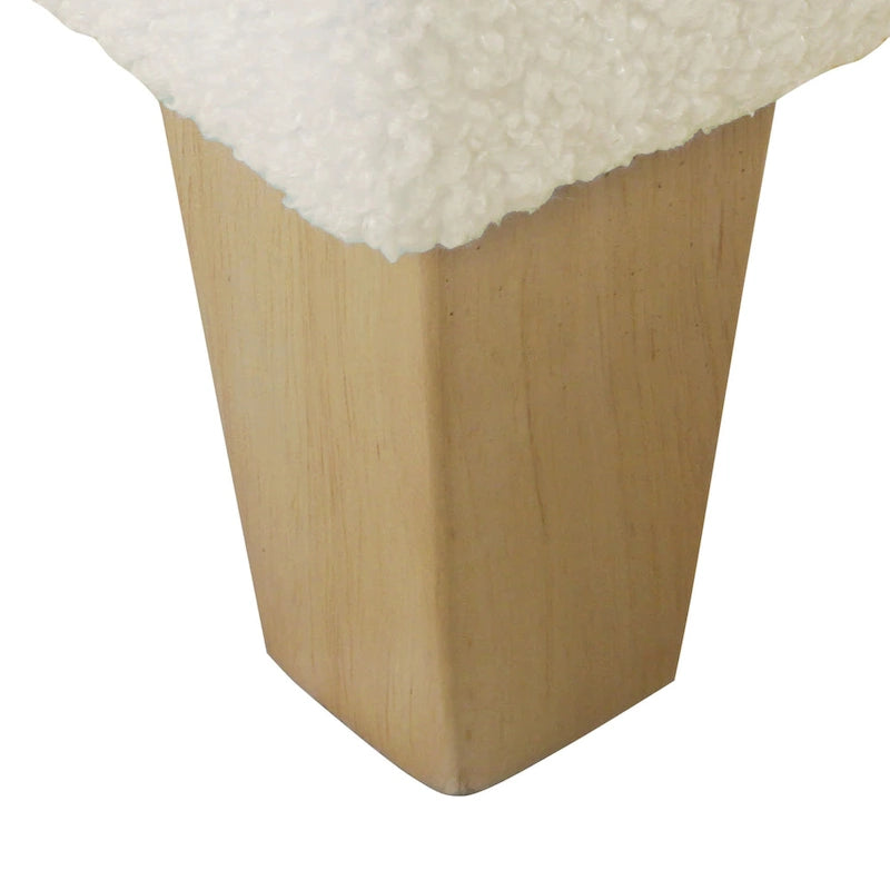 Banc de rangement HomePop en sherpa rembourré - Crème