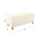 Banc de rangement HomePop en sherpa rembourré - Crème