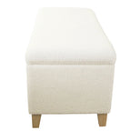 Banc de rangement HomePop en sherpa rembourré - Crème