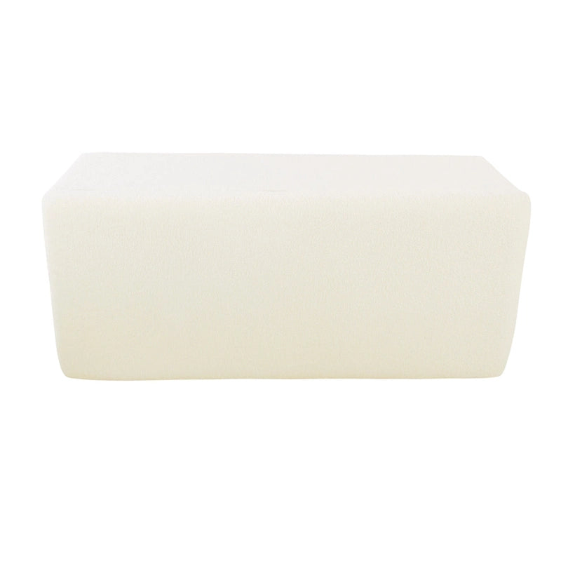 Banc de rangement HomePop en sherpa rembourré - Crème