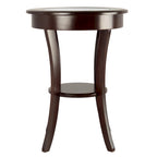 Table d'appoint ronde, Table d'entrée avec plateau en verre et pieds incurvés