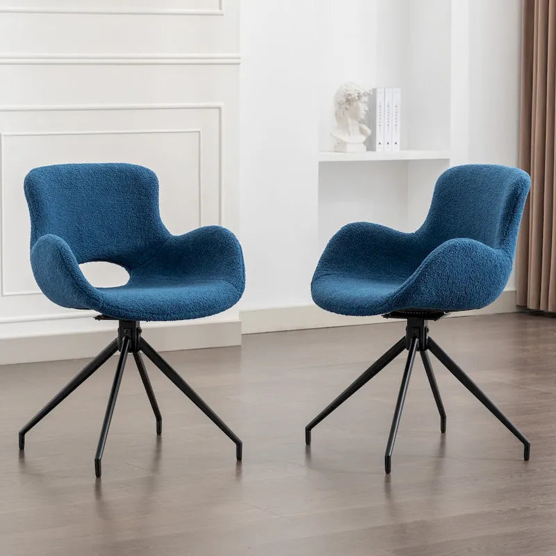 Lot de 2 chaises de salle à manger pivotantes - N/A