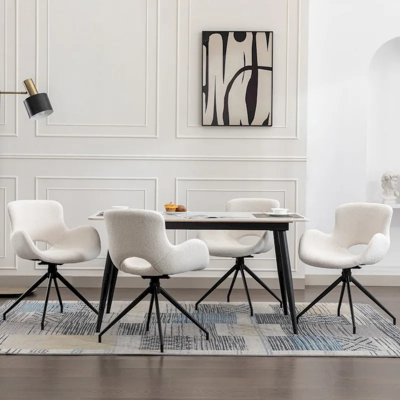 Lot de 2 chaises de salle à manger pivotantes - N/A