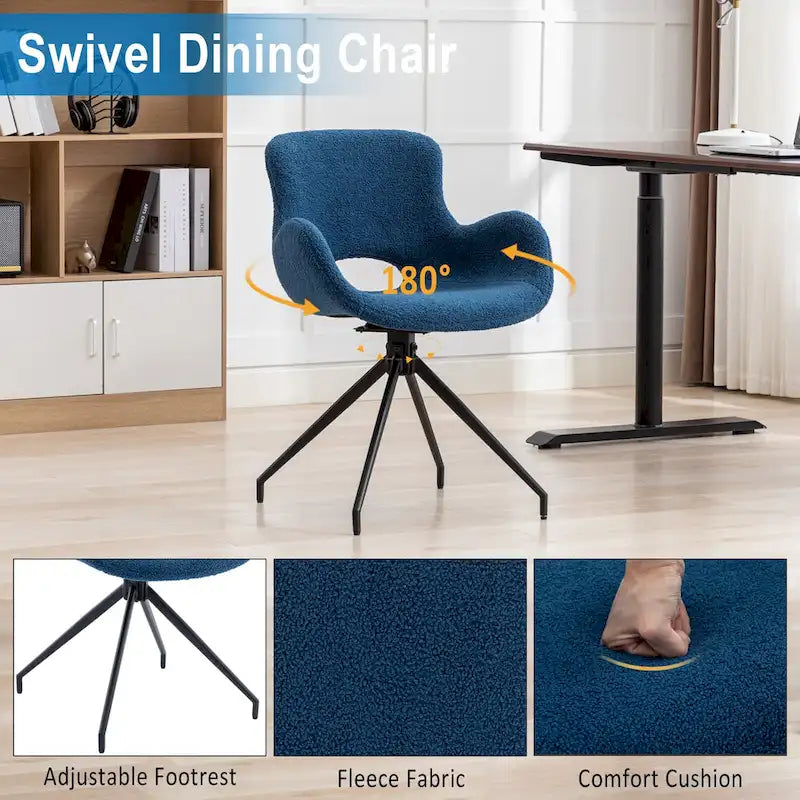 Lot de 2 chaises de salle à manger pivotantes - N/A