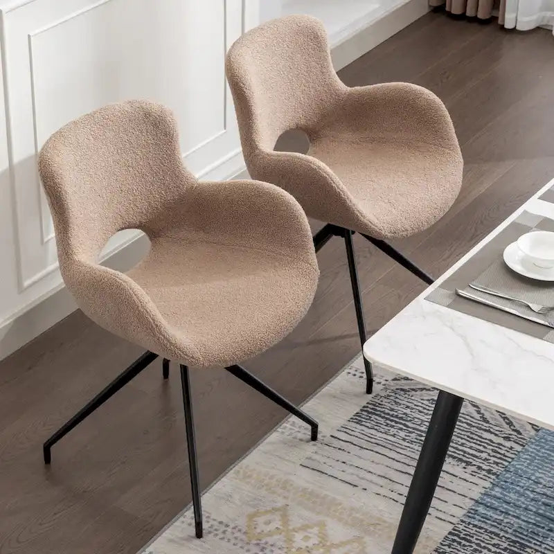 Lot de 2 chaises de salle à manger pivotantes - N/A
