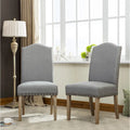 Lot de 2 chaises de salle à manger Parsons rembourrées en bois massif | Style urbain moderne | Assise en tissu
