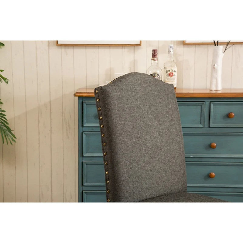 Lot de 2 chaises de salle à manger Parsons rembourrées en bois massif | Style urbain moderne | Assise en tissu