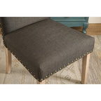 Lot de 2 chaises de salle à manger Parsons rembourrées en bois massif | Style urbain moderne | Assise en tissu