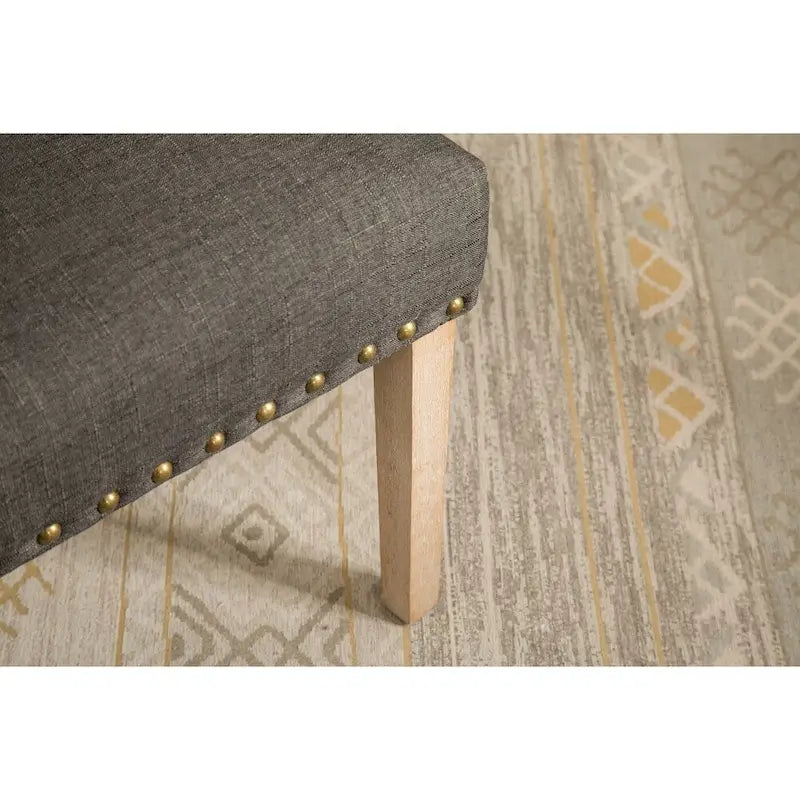 Lot de 2 chaises de salle à manger Parsons rembourrées en bois massif | Style urbain moderne | Assise en tissu