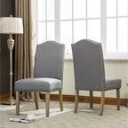 Lot de 2 chaises de salle à manger Parsons rembourrées en bois massif | Style urbain moderne | Assise en tissu