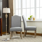 Lot de 2 chaises de salle à manger Parsons rembourrées en bois massif | Style urbain moderne | Assise en tissu