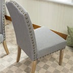 Lot de 2 chaises de salle à manger Parsons rembourrées en bois massif | Style urbain moderne | Assise en tissu