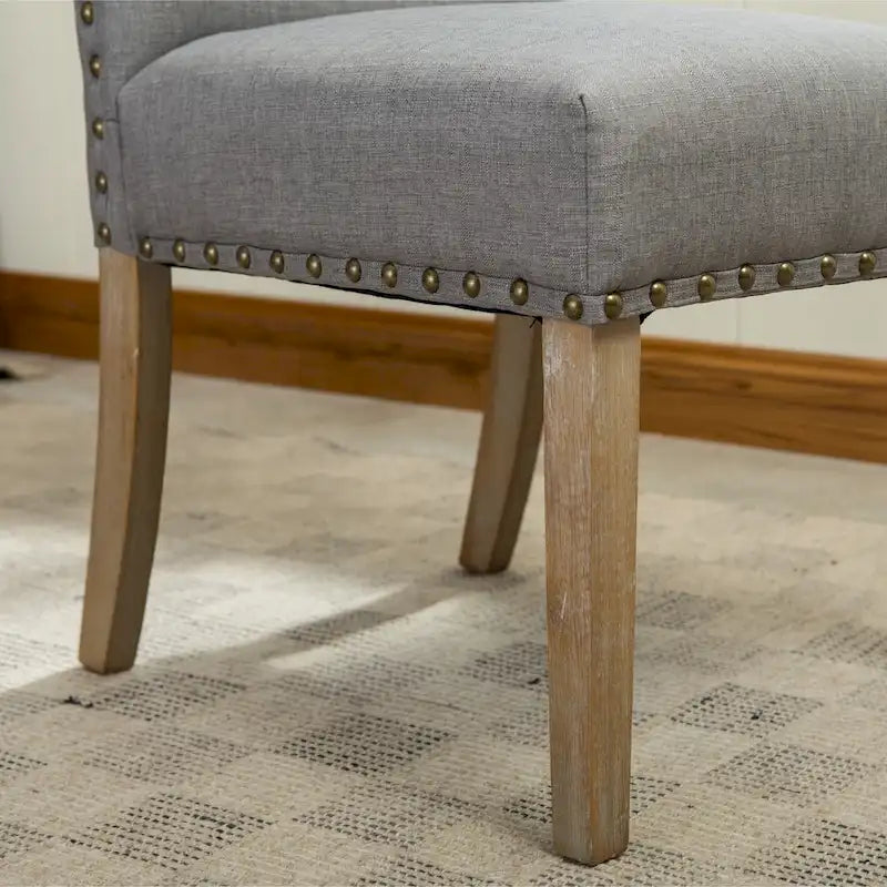 Lot de 2 chaises de salle à manger Parsons rembourrées en bois massif | Style urbain moderne | Assise en tissu