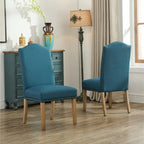 Lot de 2 chaises de salle à manger Parsons rembourrées en bois massif | Style urbain moderne | Assise en tissu