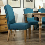 Lot de 2 chaises de salle à manger Parsons rembourrées en bois massif | Style urbain moderne | Assise en tissu