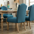 Lot de 2 chaises de salle à manger Parsons rembourrées en bois massif | Style urbain moderne | Assise en tissu