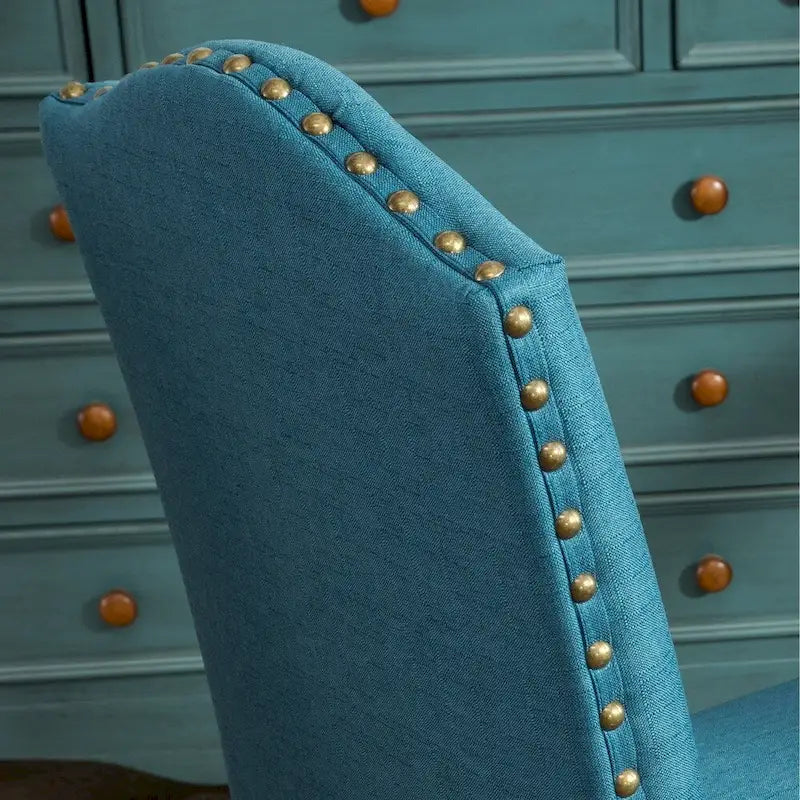 Lot de 2 chaises de salle à manger Parsons rembourrées en bois massif | Style urbain moderne | Assise en tissu