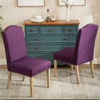 Lot de 2 chaises de salle à manger Parsons rembourrées en bois massif | Style urbain moderne | Assise en tissu