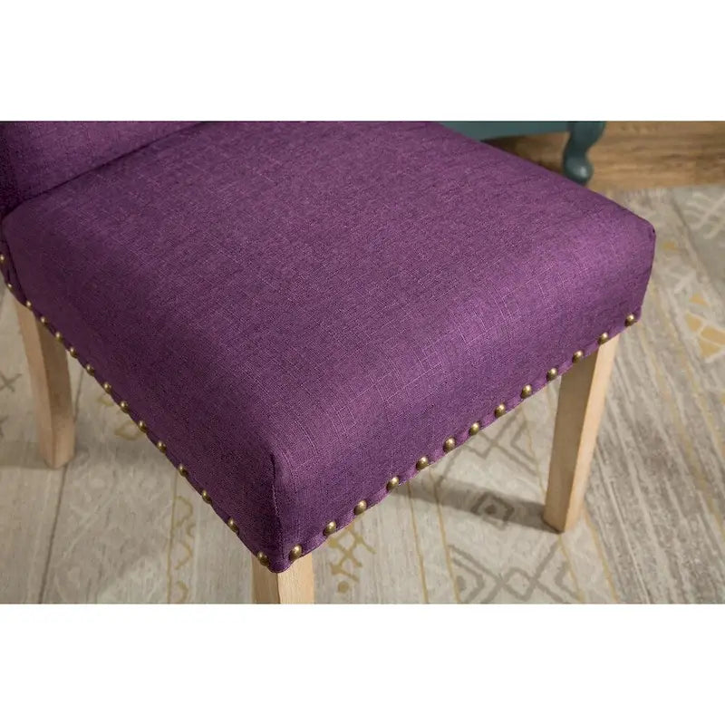 Lot de 2 chaises de salle à manger Parsons rembourrées en bois massif | Style urbain moderne | Assise en tissu