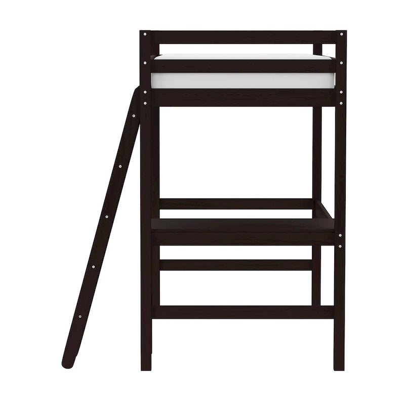 Lit mezzanine simple avec bureau | Cadre en bois massif | Lit mezzanine de bureau pour enfants et adolescents