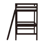 Lit mezzanine simple avec bureau | Cadre en bois massif | Lit mezzanine de bureau pour enfants et adolescents