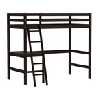 Lit mezzanine simple avec bureau | Cadre en bois massif | Lit mezzanine de bureau pour enfants et adolescents