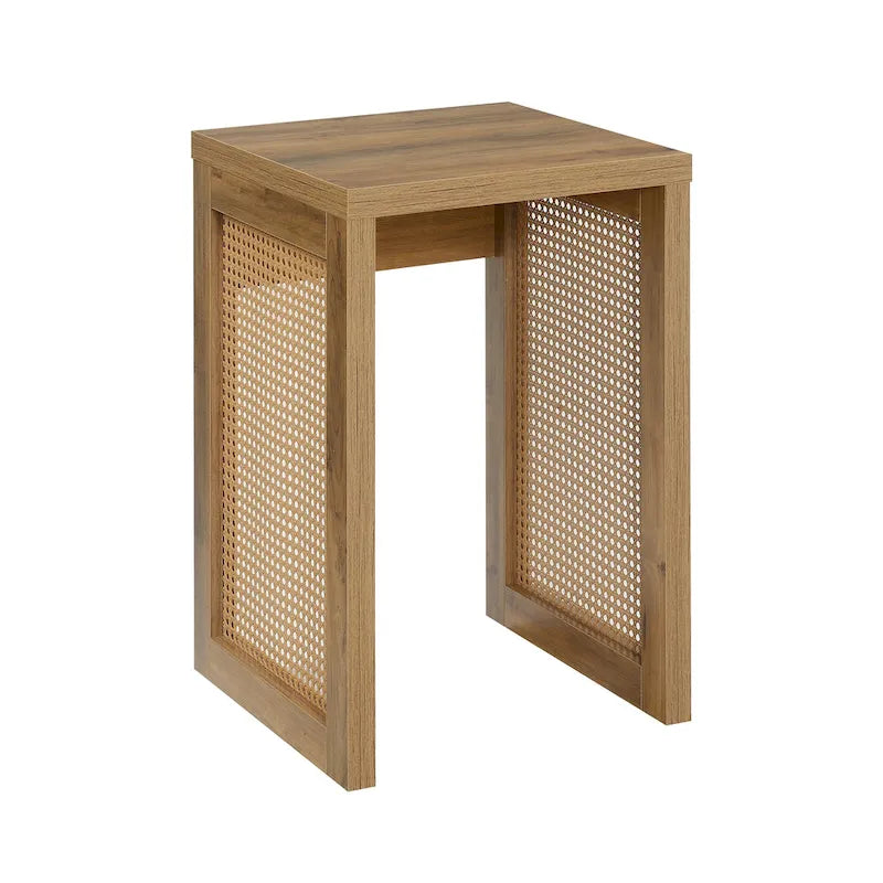 Table d'appoint tissée bohème minimaliste | Table d'appoint en rotin naturel pour salon