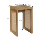 Table d'appoint tissée bohème minimaliste | Table d'appoint en rotin naturel pour salon