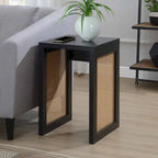 Table d'appoint tissée bohème minimaliste | Table d'appoint en rotin naturel pour salon