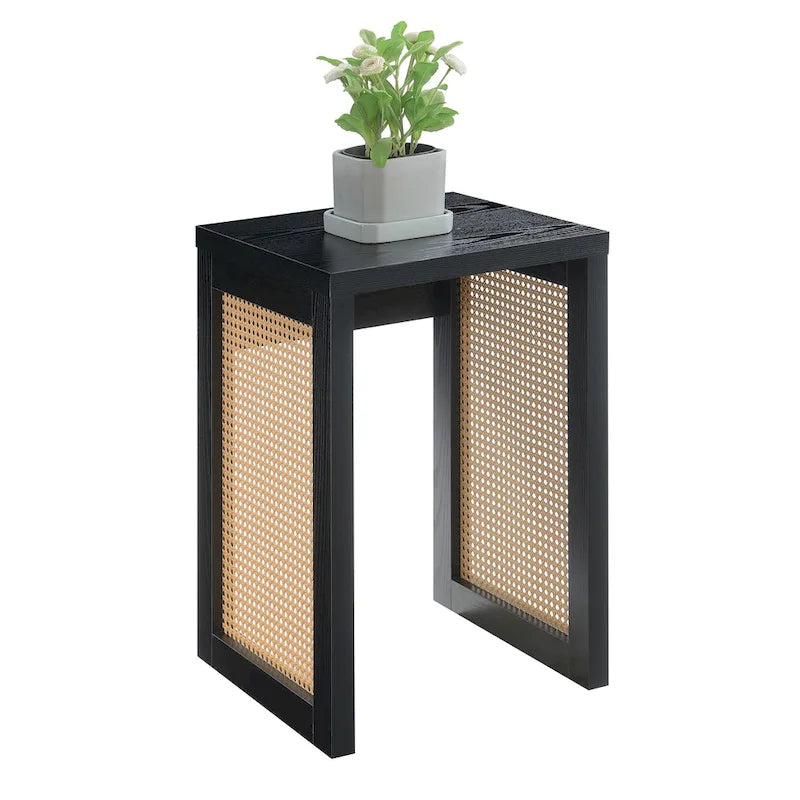 Table d'appoint tissée bohème minimaliste | Table d'appoint en rotin naturel pour salon