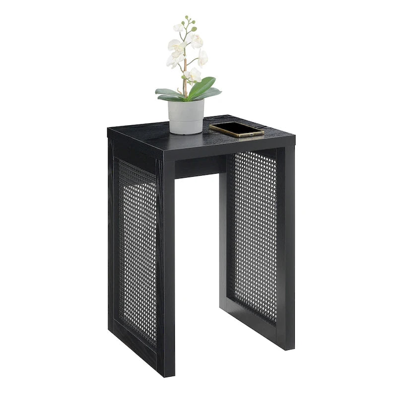 Table d'appoint tissée bohème minimaliste | Table d'appoint en rotin naturel pour salon