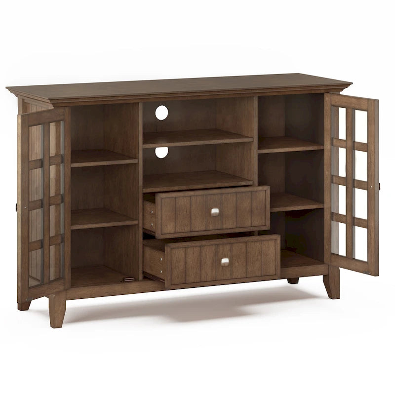 Meuble TV en bois massif de 134,6 cm pour téléviseurs jusqu'à 152,4 cm | Meuble de rangement rustique fait à la main