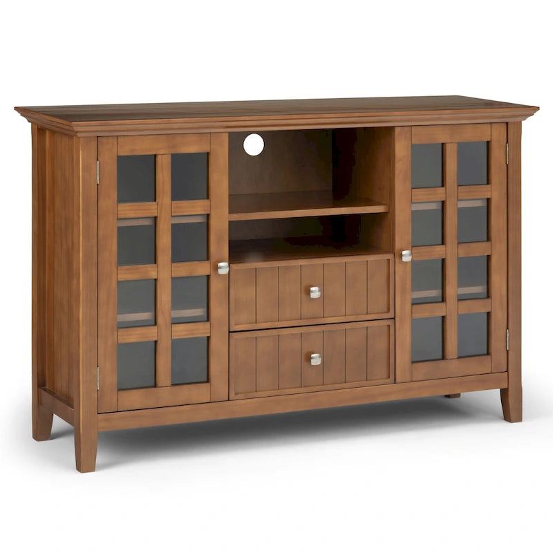 Meuble TV en bois massif de 134,6 cm pour téléviseurs jusqu'à 152,4 cm | Meuble de rangement rustique fait à la main