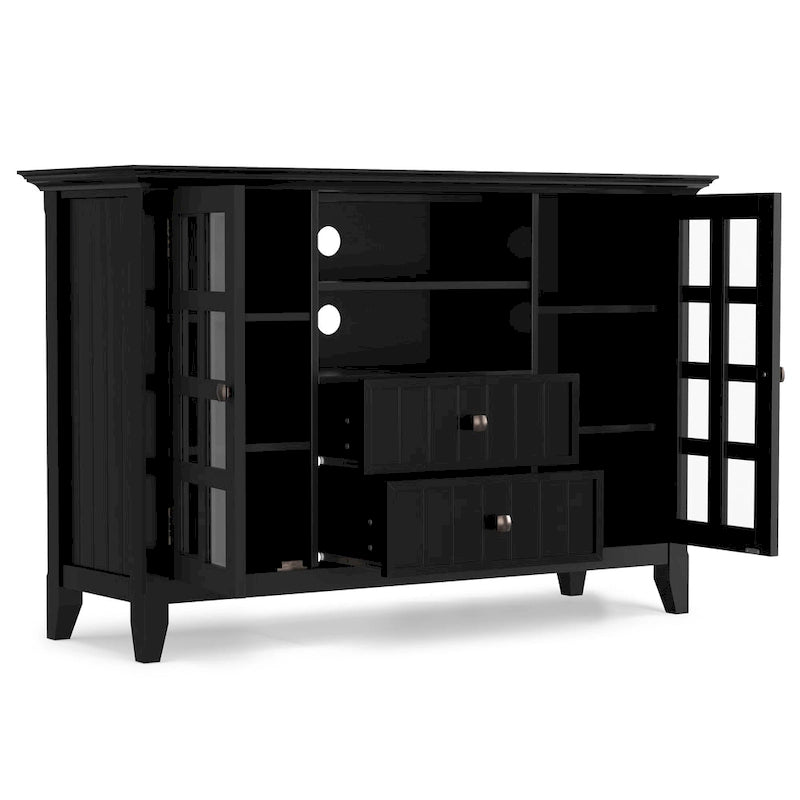 Meuble TV en bois massif de 134,6 cm pour téléviseurs jusqu'à 152,4 cm | Meuble de rangement rustique fait à la main