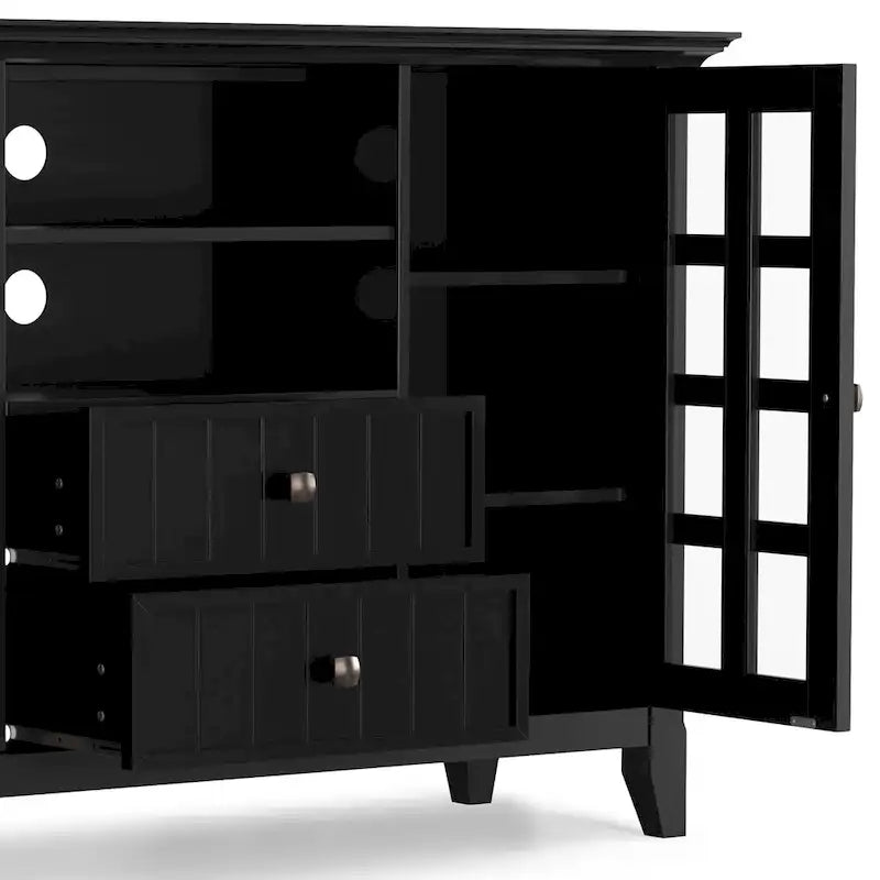 Meuble TV en bois massif de 134,6 cm pour téléviseurs jusqu'à 152,4 cm | Meuble de rangement rustique fait à la main