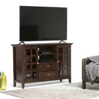 Meuble TV en bois massif de 134,6 cm pour téléviseurs jusqu'à 152,4 cm | Meuble de rangement rustique fait à la main