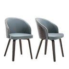 Chaises de salle à manger rembourrées en cuir PU et bois Maynau (Lot de 2)